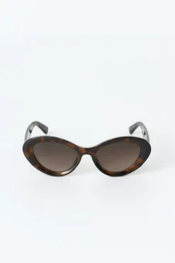 Gina Tricot Oval cat eye sunglasses Brun Discount