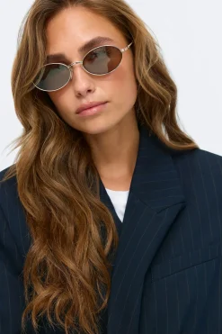 Gina Tricot Oval metal frame sunglasses Beige Outlet