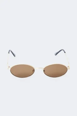 Gina Tricot Oval metal frame sunglasses Beige Outlet