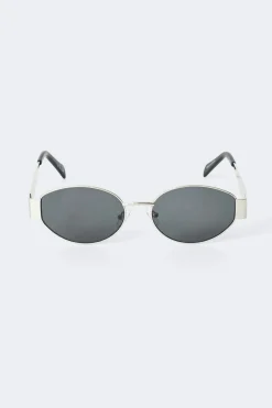 Gina Tricot Oval metal frame sunglasses Svart Clearance