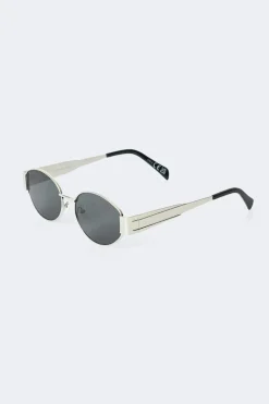Gina Tricot Oval metal frame sunglasses Svart Clearance