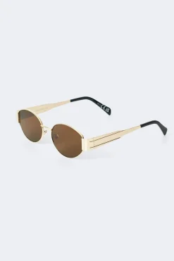 Gina Tricot Oval metal frame sunglasses Brun
