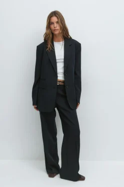Gina Tricot Overized bazer Blå Outlet