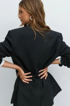 Gina Tricot Overized bazer Blå Outlet