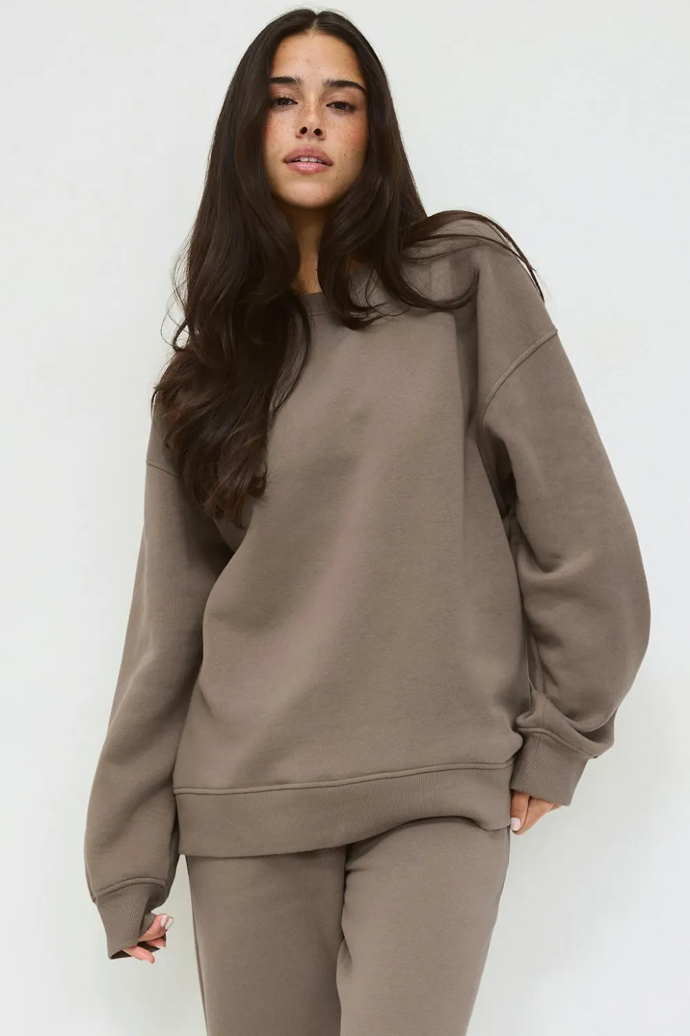 Gina Tricot Overized crew neck weater Beige New