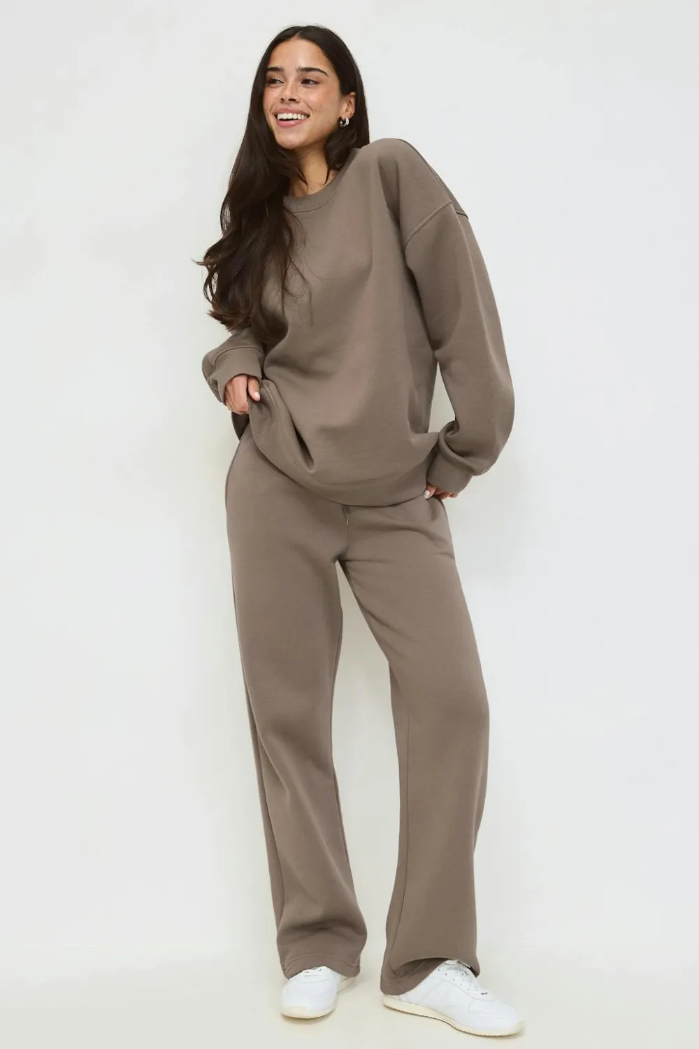 Gina Tricot Overized crew neck weater Beige New