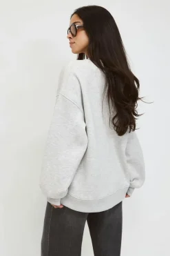 Gina Tricot Overized crew neck weater Grå Best
