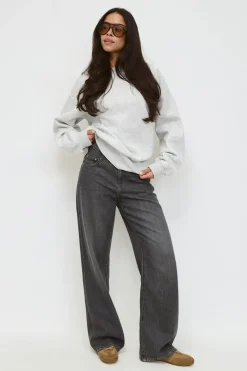 Gina Tricot Overized crew neck weater Grå Best