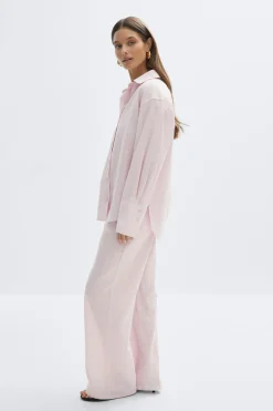 Gina Tricot Overized inen bend hirt Rosa Clearance