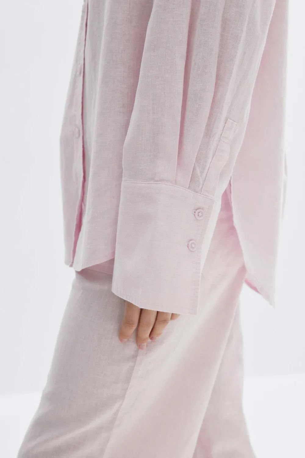 Gina Tricot Overized inen bend hirt Rosa Clearance