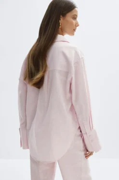 Gina Tricot Overized inen bend hirt Rosa Clearance