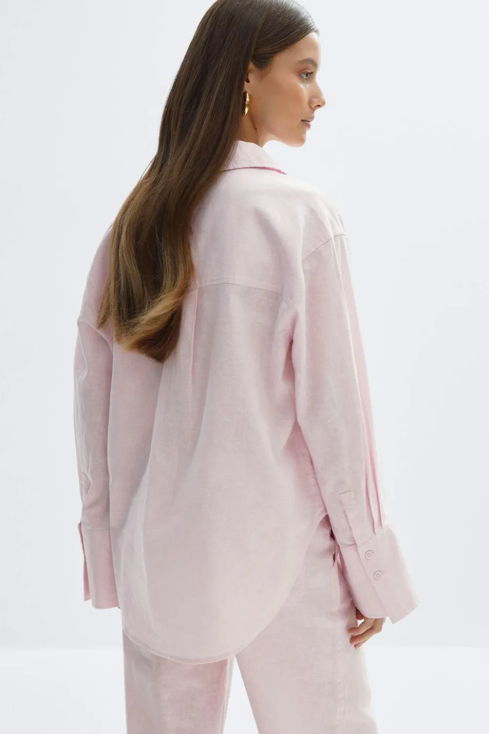 Gina Tricot Overized inen bend hirt Rosa Clearance