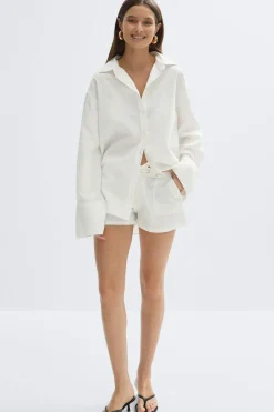 Gina Tricot Overized inen bend hirt Hvit Online