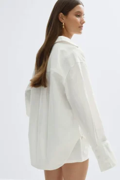 Gina Tricot Overized inen bend hirt Hvit Online