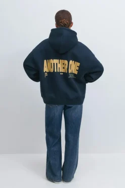Gina Tricot Overized print hoodie Blå Best