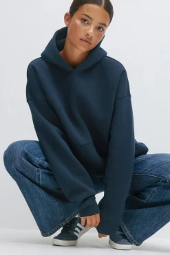 Gina Tricot Overized print hoodie Blå Best