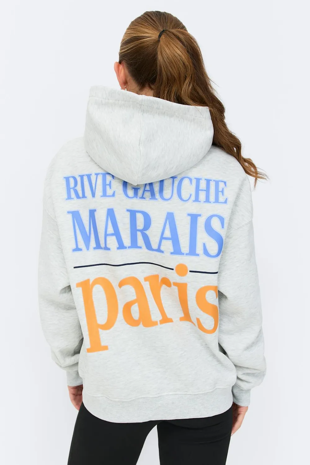 Gina Tricot Overized print hoodie Grå Online