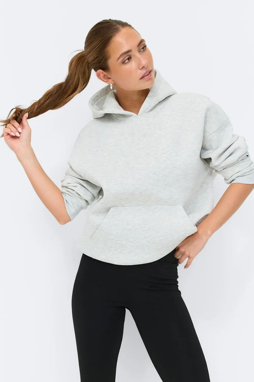 Gina Tricot Overized print hoodie Grå Online