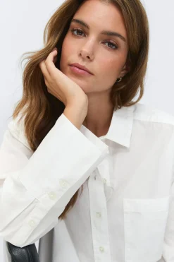 Gina Tricot Overized hirt Hvit Discount