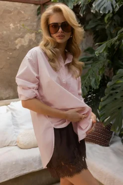 Gina Tricot Overized hirt Rosa Sale