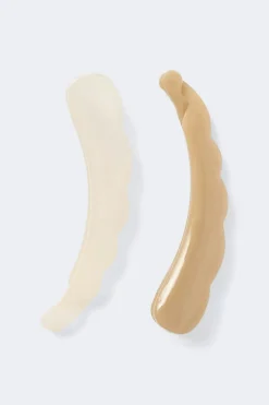 Gina Tricot 2-pack banana hair clip Hvit New