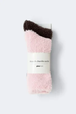 Gina Tricot 2-pack chenille socks Rosa Clearance