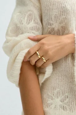 Gina Tricot 2-pack chunky ring Gull Sale