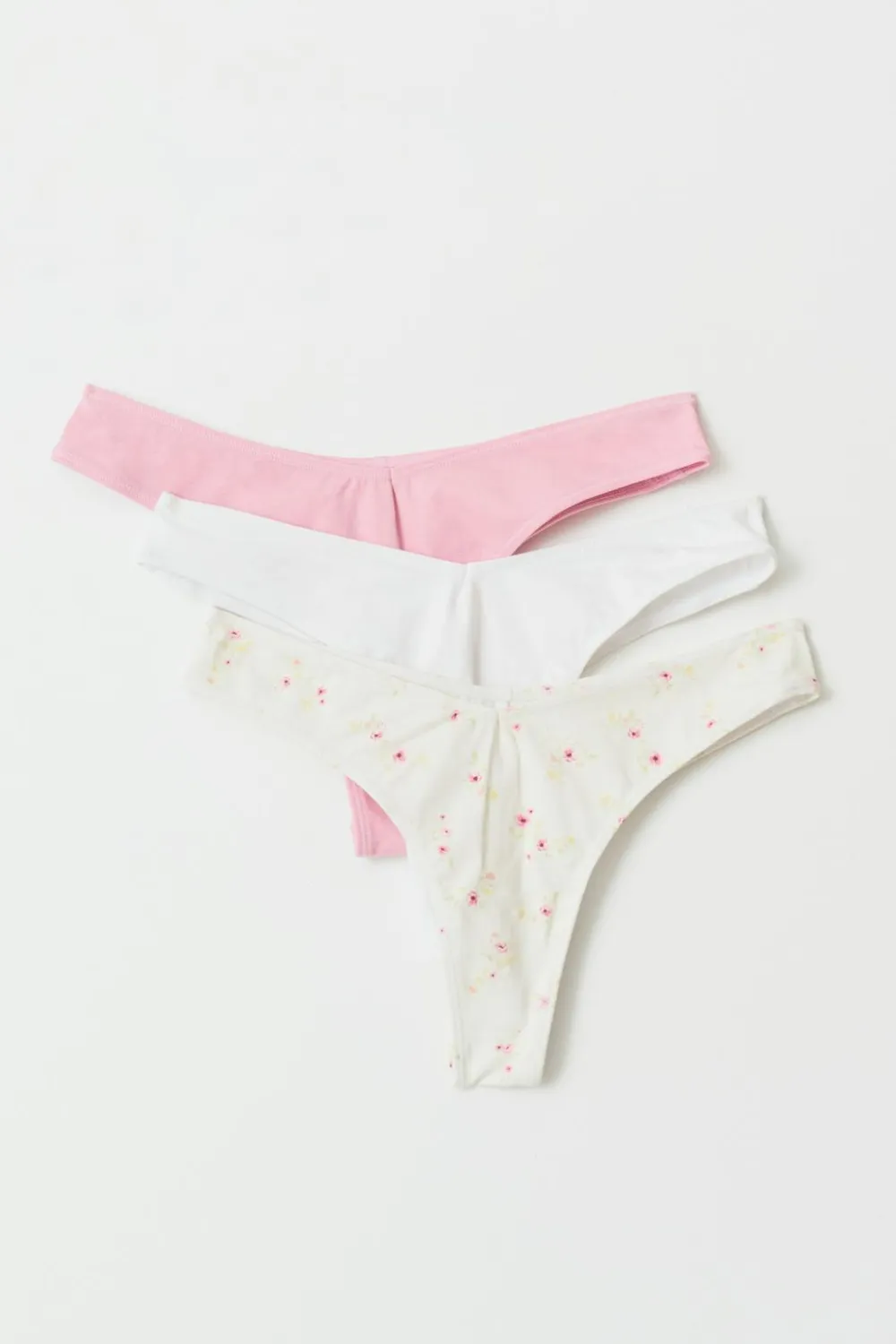Gina Tricot 3-pack cotton thong Rosa Best