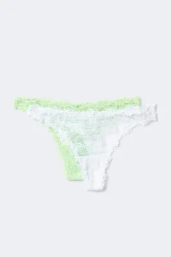 Gina Tricot 2-pack firty ace thong Hvit
