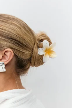 Gina Tricot 3-pack flower hair clip Hvit Discount
