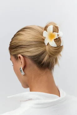 Gina Tricot 3-pack flower hair clip Hvit Discount