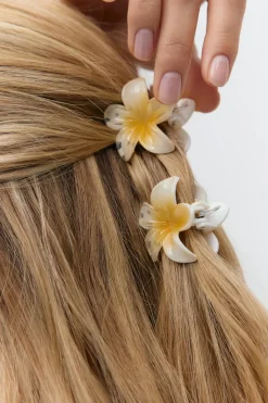 Gina Tricot 3-pack flower hair clip Hvit Discount