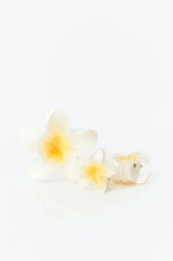 Gina Tricot 3-pack flower hair clip Hvit Discount