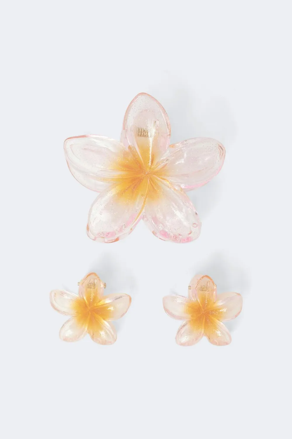 Gina Tricot 3-pack flower hair clip Rosa Discount