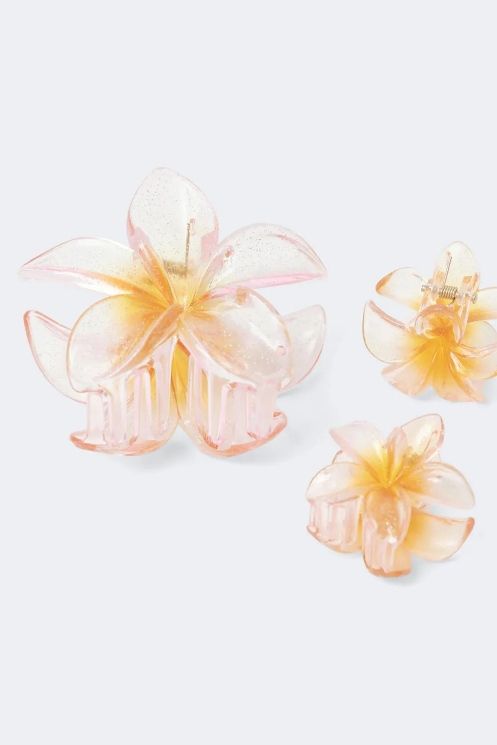 Gina Tricot 3-pack flower hair clip Rosa Discount