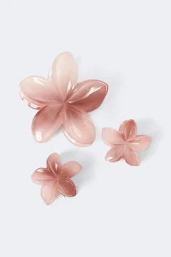 Gina Tricot 3-pack flower hair clip Rosa