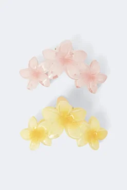 Gina Tricot 2-pack flower hair clips Gul Discount