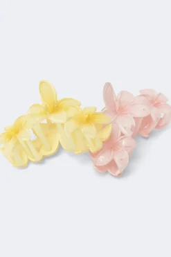 Gina Tricot 2-pack flower hair clips Gul Discount