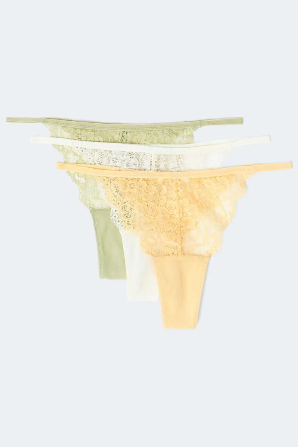 Gina Tricot 3-pack ace thong Hvit Clearance