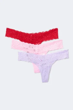 Gina Tricot 3-pack ace thong Lilla Online