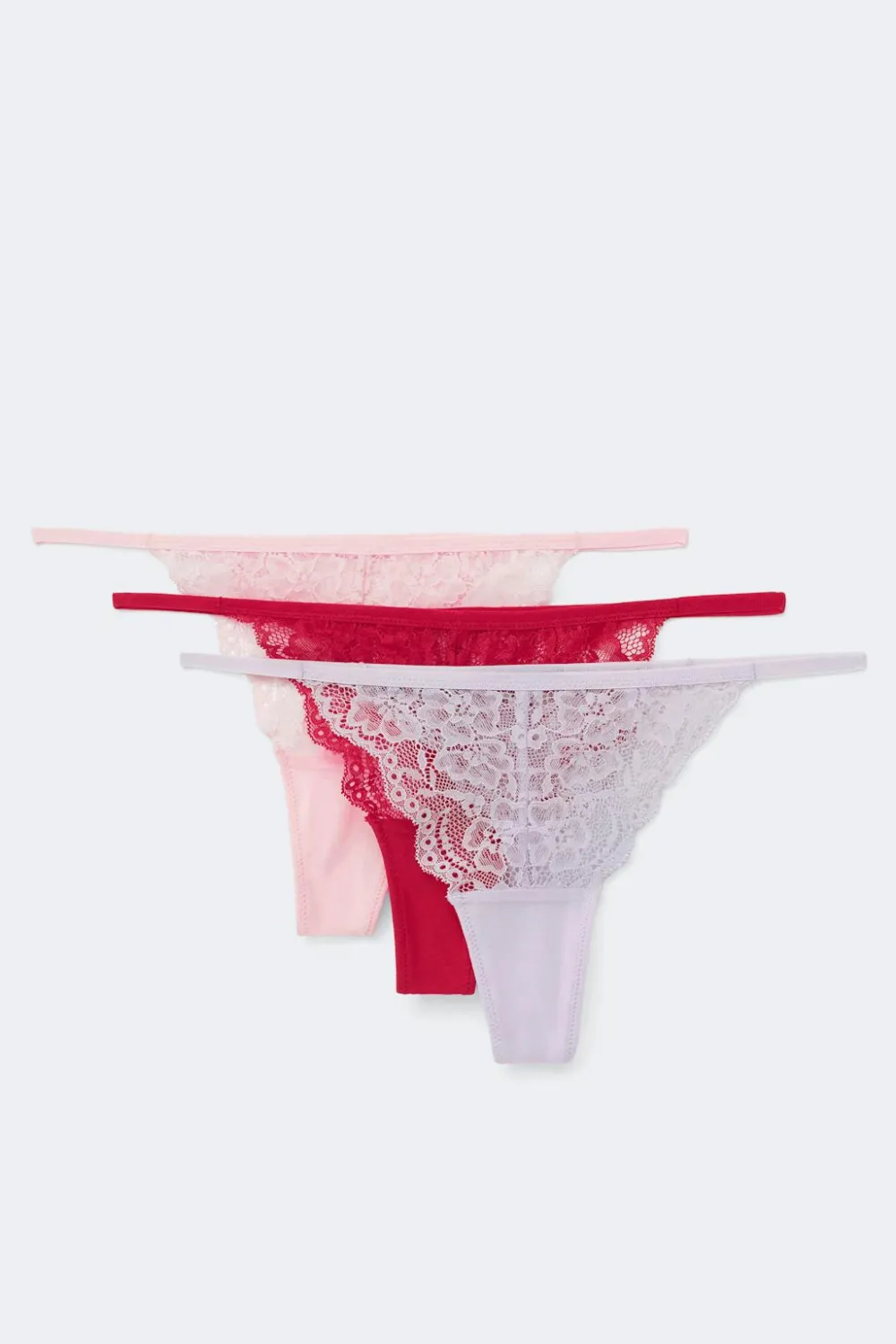 Gina Tricot 3-pack ace thong Rosa Discount