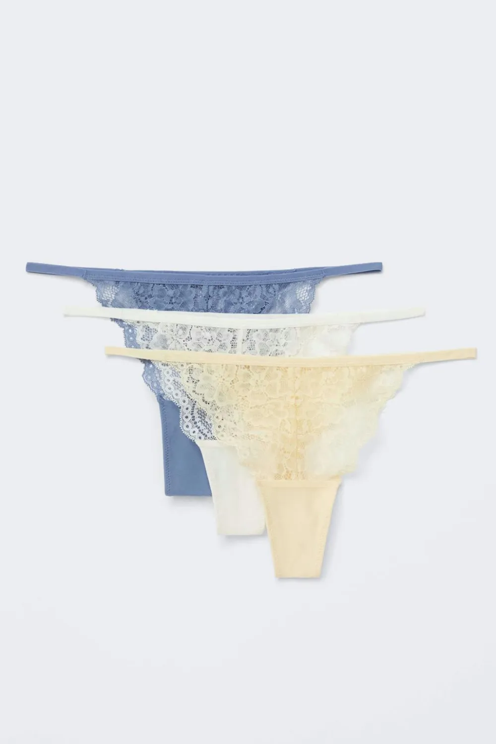 Gina Tricot 3-pack ace thong Blå