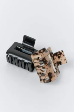 Gina Tricot 2-pack mini square hair clip Svart Best