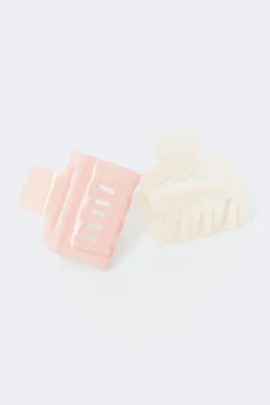 Gina Tricot 2-pack mini square hair clip Hvit New