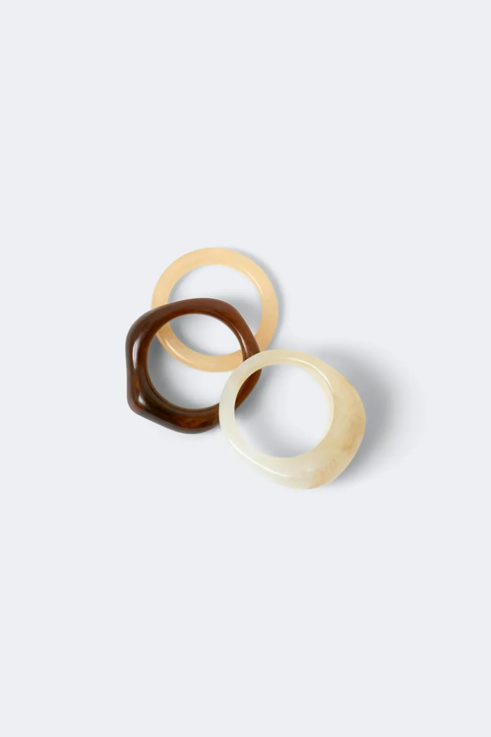 Gina Tricot 3-pack ring Hvit New