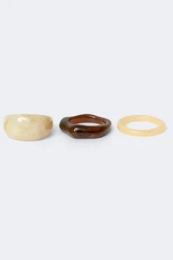 Gina Tricot 3-pack ring Hvit New