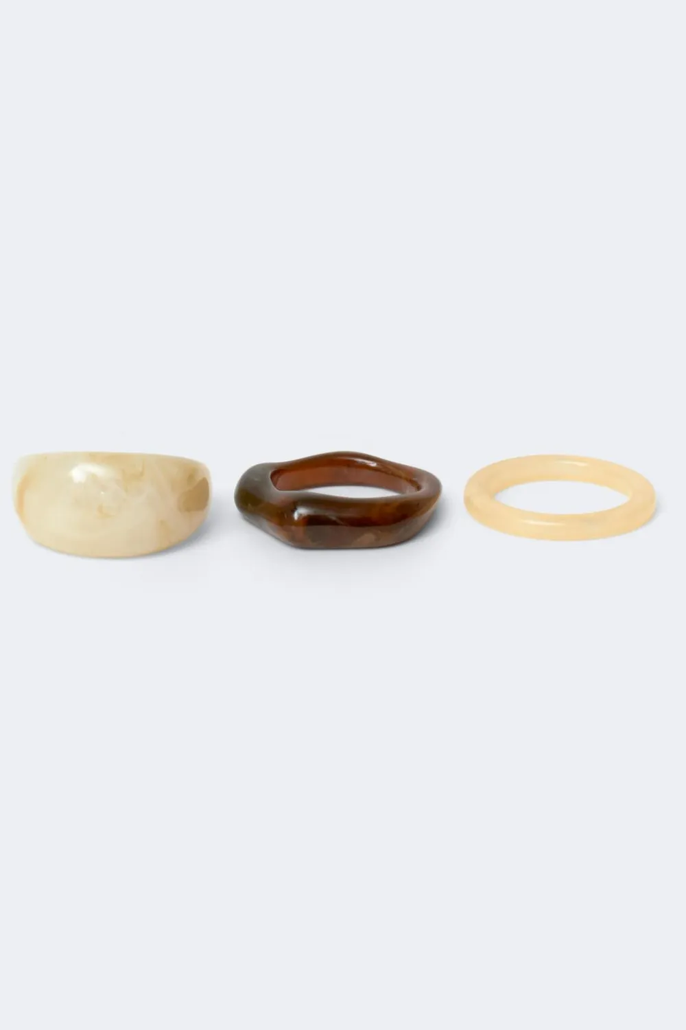 Gina Tricot 3-pack ring Hvit New