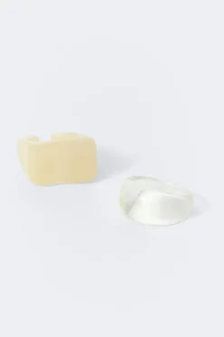 Gina Tricot 2-pack ring Hvit New