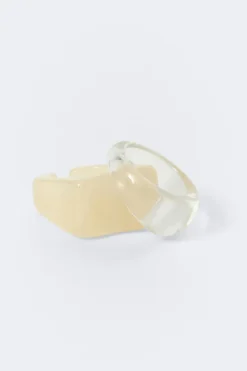 Gina Tricot 2-pack ring Hvit New