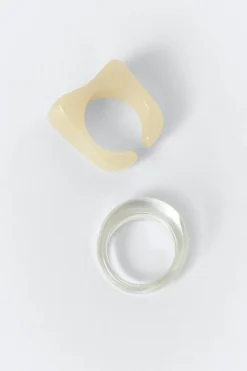Gina Tricot 2-pack ring Hvit New